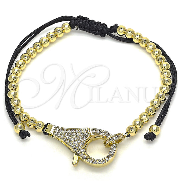 Gold Filled Bracelet — Adjustable Bolo Bracelet Ball Design with White Micro — main product view — SKU 134558 | Oro Laminado brazalete — Adjustable Bolo Bracelet Ball diseño with blanco Micro — SKU 134558