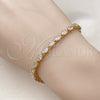 Oro Laminado Tennis Bracelet, Gold Filled Style with White Cubic Zirconia, Polished, Golden Finish, 03.283.0025.08 (04 MM Thickness, 8 Inches Length)