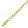 Oro Laminado Tennis Bracelet, Gold Filled Style with White Cubic Zirconia, Polished, Golden Finish, 03.283.0025.08 (04 MM Thickness, 8 Inches Length)