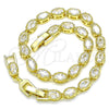 Oro Laminado Tennis Bracelet, Gold Filled Style with White Cubic Zirconia, Polished, Golden Finish, 03.283.0025.08 (04 MM Thickness, 8 Inches Length)
