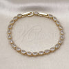 Oro Laminado Tennis Bracelet, Gold Filled Style with White Cubic Zirconia, Polished, Golden Finish, 03.283.0025.08 (04 MM Thickness, 8 Inches Length)
