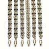 Oro Laminado Tennis Bracelet, Gold Filled Style Leaf Design, with Garnet and White Cubic Zirconia, Polished, Golden Finish, 03.283.0030.1.08 (09 MM Thickness, 8 Inches Length)