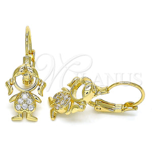 Gold Filled Ring — Leverback Earring Little Girl Design with White Micro — main product view — SKU 134606 | Oro Laminado anillo — Leverback Earring Little Girl diseño with blanco Micro — SKU 134606