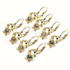 Oro Laminado Leverback Earring, Gold Filled Style Little Girl Design, with White Micro Pave, Polished, Golden Finish, 02.210.0377