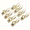Oro Laminado Leverback Earring, Gold Filled Style Little Girl Design, with Multicolor Micro Pave, Polished, Golden Finish, 02.210.0377.3