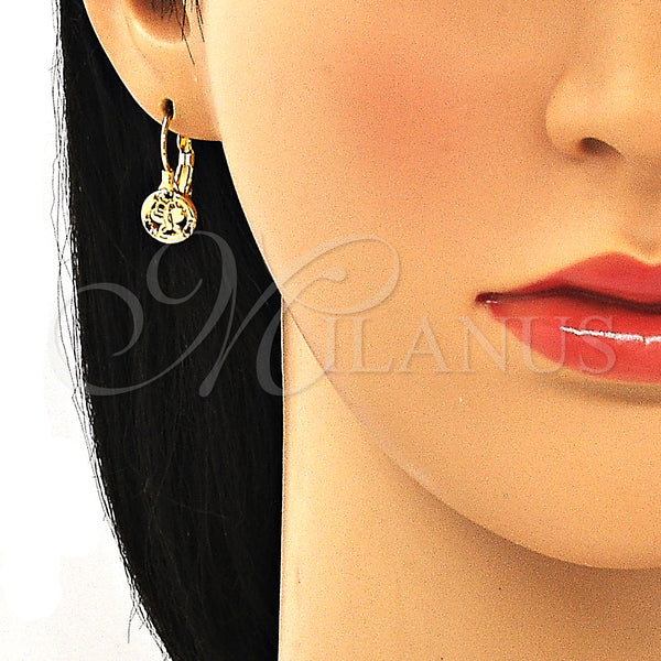 Gold Filled Ring — Leverback Earring Butterfly Design with Black and White — alternate product view — SKU 134616 | Oro Laminado anillo — Leverback Earring Butterfly diseño with negro and blanco — SKU 134616