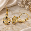 Oro Laminado Leverback Earring, Gold Filled Style Butterfly Design, with Black and White Micro Pave, Polished, Golden Finish, 02.210.0379.2