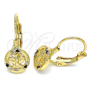 Gold Filled Ring — Leverback Earring Butterfly Design with Black and White — main product view — SKU 134616 | Oro Laminado anillo — Leverback Earring Butterfly diseño with negro and blanco — SKU 134616