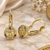 Oro Laminado Leverback Earring, Gold Filled Style Butterfly Design, with Multicolor Micro Pave, Polished, Golden Finish, 02.210.0379.3