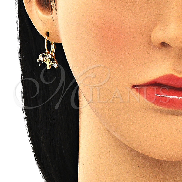 Gold Filled Ring — Leverback Earring Tree Design with Black and White — alternate product view — SKU 134632 | Oro Laminado anillo — Leverback Earring Tree diseño with negro and blanco — SKU 134632