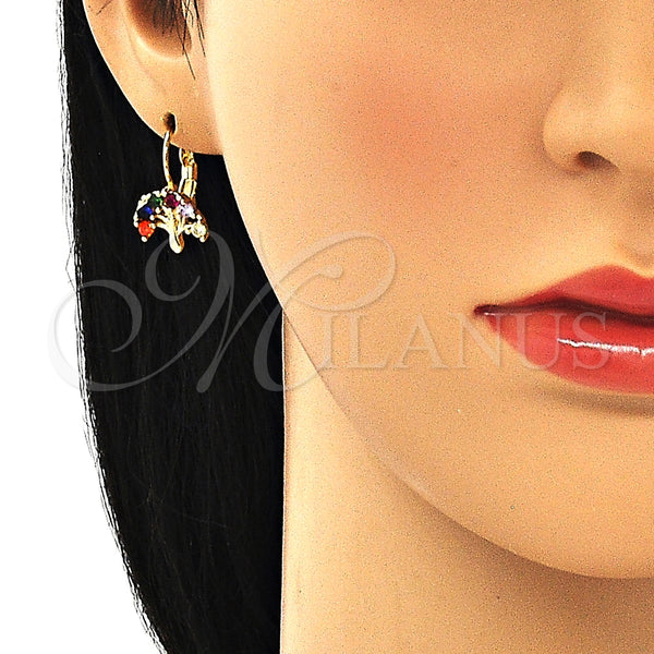 Gold Filled Ring — Leverback Earring Tree Design with Multicolor Cubic Zirconia — alternate product view — SKU 134633 | Oro Laminado anillo — Leverback Earring Tree diseño with Multicolor Cubic Zirconia — SKU 134633