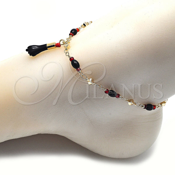 Gold Filled Anklet — Charm Anklet Polished 03. 05 MM Thickness 10 — alternate product view — SKU 134646 | Oro Laminado tobillera — Charm Anklet pulido 03. 05 MM Thickness 10 — SKU 134646