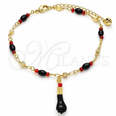 Oro Laminado Charm Anklet , Gold Filled Style Polished, Golden Finish, 03.213.0096.10 (05 MM Thickness, 10 Inches Length)