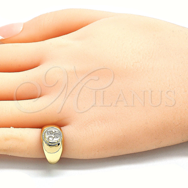 Oro Laminado Baby Ring, Gold Filled Style Polished, Golden Finish, 01.185.0016.02 (Size 2)