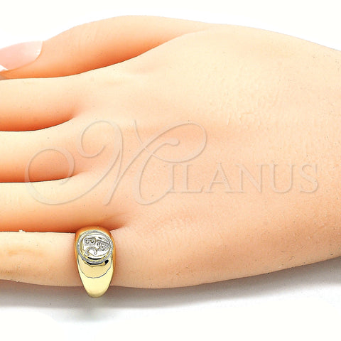Oro Laminado Baby Ring, Gold Filled Style Polished, Golden Finish, 01.185.0016.02 (Size 2)