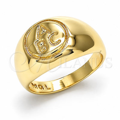 Oro Laminado Baby Ring, Gold Filled Style Polished, Golden Finish, 01.185.0016.02 (Size 2)