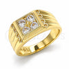 Oro Laminado Baby Ring, Gold Filled Style with White Cubic Zirconia, Polished, Golden Finish, 01.185.0017.02 (Size 2)