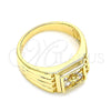 Oro Laminado Baby Ring, Gold Filled Style with White Cubic Zirconia, Polished, Golden Finish, 01.185.0017.05 (Size 5)