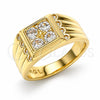 Oro Laminado Baby Ring, Gold Filled Style with White Cubic Zirconia, Polished, Golden Finish, 01.185.0017.05 (Size 5)