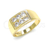 Oro Laminado Baby Ring, Gold Filled Style with White Cubic Zirconia, Polished, Golden Finish, 01.185.0018.03 (Size 3)