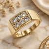 Oro Laminado Baby Ring, Gold Filled Style with White Cubic Zirconia, Polished, Golden Finish, 01.185.0018.05 (Size 5)