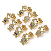 Oro Laminado Stud Earring, Gold Filled Style Little Boy Design, with Multicolor Micro Pave, Polished, Golden Finish, 02.210.0385.1