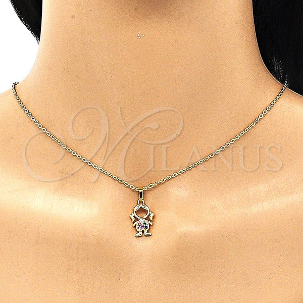 Gold Filled Ring — Earring and Pendant Adult Set Little Girl Design — alternate product view — SKU 134670 | Oro Laminado anillo — Earring and Pendant Adult Set Little Girl diseño — SKU 134670