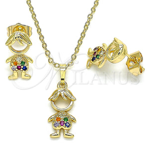 Gold Filled Ring — Earring and Pendant Adult Set Little Boy Design — main product view — SKU 134672 | Oro Laminado anillo — Earring and Pendant Adult Set Little Boy diseño — SKU 134672