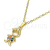 Oro Laminado Pendant Necklace, Gold Filled Style Little Boy Design, with Multicolor Micro Pave, Polished, Golden Finish, 04.210.0041.1.18 (02 MM Thickness, 18 Inches Length)