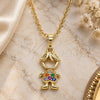 Oro Laminado Pendant Necklace, Gold Filled Style Little Boy Design, with Multicolor Micro Pave, Polished, Golden Finish, 04.210.0041.1.18 (02 MM Thickness, 18 Inches Length)
