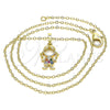 Oro Laminado Pendant Necklace, Gold Filled Style Little Girl Design, with Multicolor Micro Pave, Polished, Golden Finish, 04.210.0042.1.18 (02 MM Thickness, 18 Inches Length)