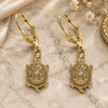 Oro Laminado Dangle Earring, Gold Filled Style Turtle Design, with White Micro Pave, Polished, Golden Finish, 02.210.0392