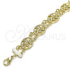 Oro Laminado Fancy Bracelet, Gold Filled Style Elephant Design, Polished, Golden Finish, 03.351.0043.1.08 (12 MM Thickness, 8 Inches Length)