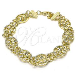 Gold Filled Bracelet — Fancy Bracelet Elephant Design Polished 03. 12 MM — main product view — SKU 134718 | Oro Laminado brazalete — elegante Bracelet Elephant diseño pulido 03. 12 MM — SKU 134718
