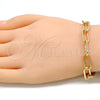 Oro Laminado Basic Bracelet, Gold Filled Style Paperclip Design, Polished, Golden Finish, 04.63.1405.08 (08 MM Thickness, 8 Inches Length)