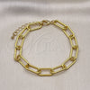 Oro Laminado Basic Bracelet, Gold Filled Style Paperclip Design, Polished, Golden Finish, 04.63.1405.08 (08 MM Thickness, 8 Inches Length)