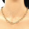 Oro Laminado Basic Necklace, Gold Filled Style Paperclip Design, Polished, Golden Finish, 04.63.1405.18 (08 MM Thickness, 18 Inches Length)