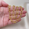 Oro Laminado Basic Necklace, Gold Filled Style Paperclip Design, Polished, Golden Finish, 04.63.1405.18 (08 MM Thickness, 18 Inches Length)