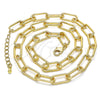 Oro Laminado Basic Necklace, Gold Filled Style Paperclip Design, Polished, Golden Finish, 04.63.1405.18 (08 MM Thickness, 18 Inches Length)