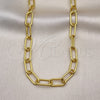 Oro Laminado Basic Necklace, Gold Filled Style Paperclip Design, Polished, Golden Finish, 04.63.1405.18 (08 MM Thickness, 18 Inches Length)