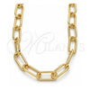 Oro Laminado Basic Necklace, Gold Filled Style Paperclip Design, Polished, Golden Finish, 04.63.1405.18 (08 MM Thickness, 18 Inches Length)