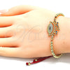 Oro Laminado Adjustable Bolo Bracelet, Gold Filled Style Ball and Evil Eye Design, with Multicolor Micro Pave, Polished, Golden Finish, 03.341.0105.11 (04 MM Thickness, 11 Inches Length)