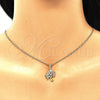 Oro Laminado Pendant Necklace, Gold Filled Style Tree Design, with White Micro Pave, Polished, Golden Finish, 04.342.0020.20 (02 MM Thickness, 20 Inches Length)