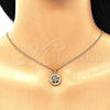 Oro Laminado Pendant Necklace, Gold Filled Style Tree Design, with White Micro Pave, Polished, Golden Finish, 04.342.0023.20 (02 MM Thickness, 20 Inches Length)