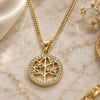 Oro Laminado Pendant Necklace, Gold Filled Style Tree Design, with White Micro Pave, Polished, Golden Finish, 04.342.0023.20 (02 MM Thickness, 20 Inches Length)