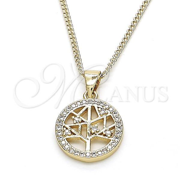 Gold Filled Necklace — Pendant Necklace Tree Design with White Micro Pave — main product view — SKU 134801 | Oro Laminado collar — Pendant Necklace Tree diseño with blanco Micro Pave — SKU 134801