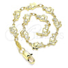 Oro Laminado Fancy Bracelet, Gold Filled Style Elephant Design, Polished, Golden Finish, 03.326.0013.07 (06 MM Thickness, 7 Inches Length)