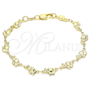 Gold Filled Bracelet — Fancy Bracelet Elephant Design Polished 03. 06 MM — main product view — SKU 134803 | Oro Laminado brazalete — elegante Bracelet Elephant diseño pulido 03. 06 MM — SKU 134803