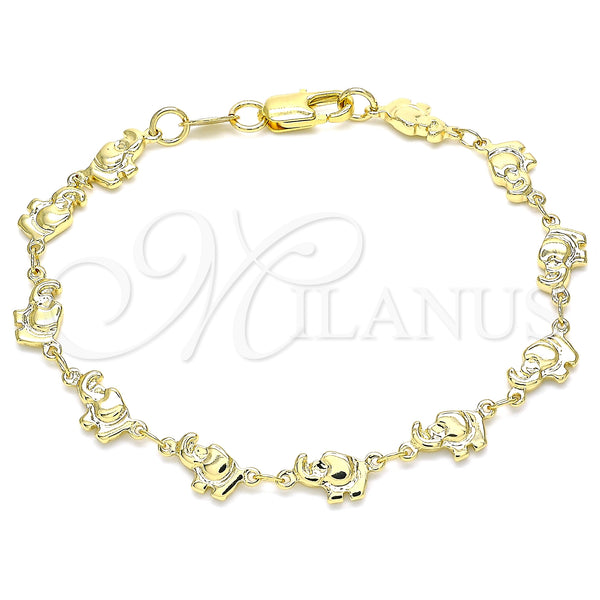 Gold Filled Bracelet — Fancy Bracelet Elephant Design Polished 03. 06 MM — main product view — SKU 134803 | Oro Laminado brazalete — elegante Bracelet Elephant diseño pulido 03. 06 MM — SKU 134803