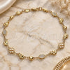 Oro Laminado Fancy Anklet, Gold Filled Style Elephant and Heart Design, Polished, Golden Finish, 03.326.0016.10 (06 MM Thickness, 10 Inches Length)